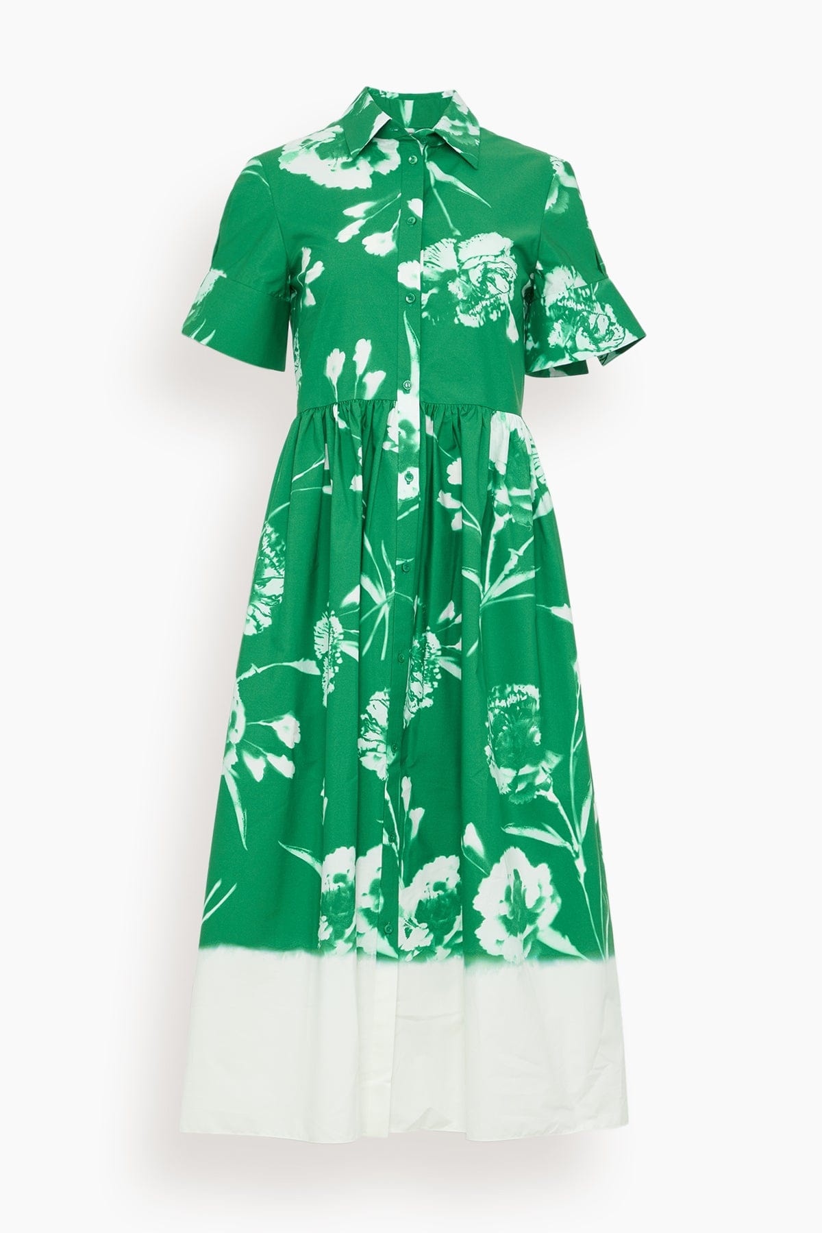 Short Sleeve Shirt Dress in Carnation Cyanotype Clover - 1
