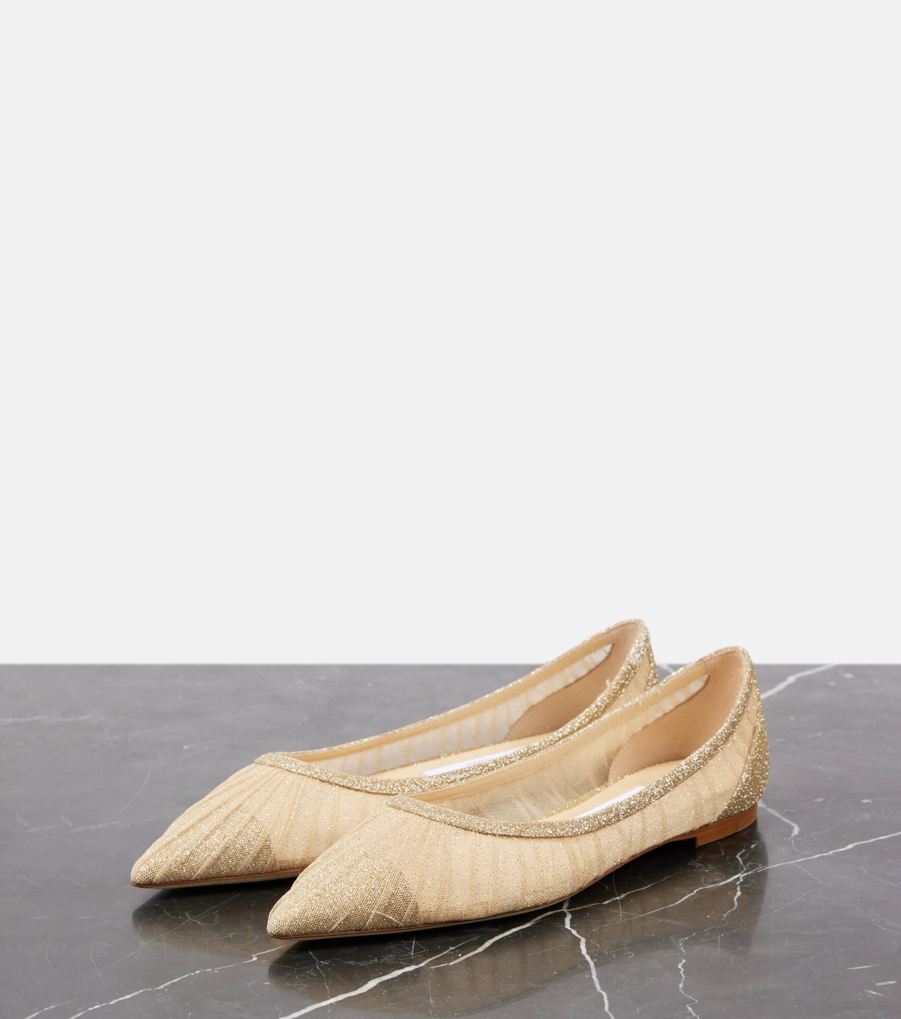 Love glitter tulle ballet flats - 4
