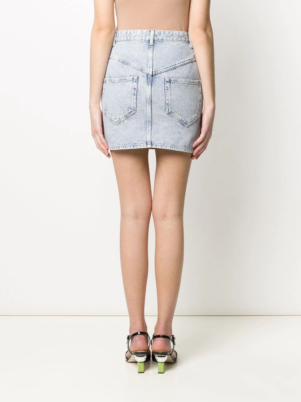 high-rise denim skirt - 4