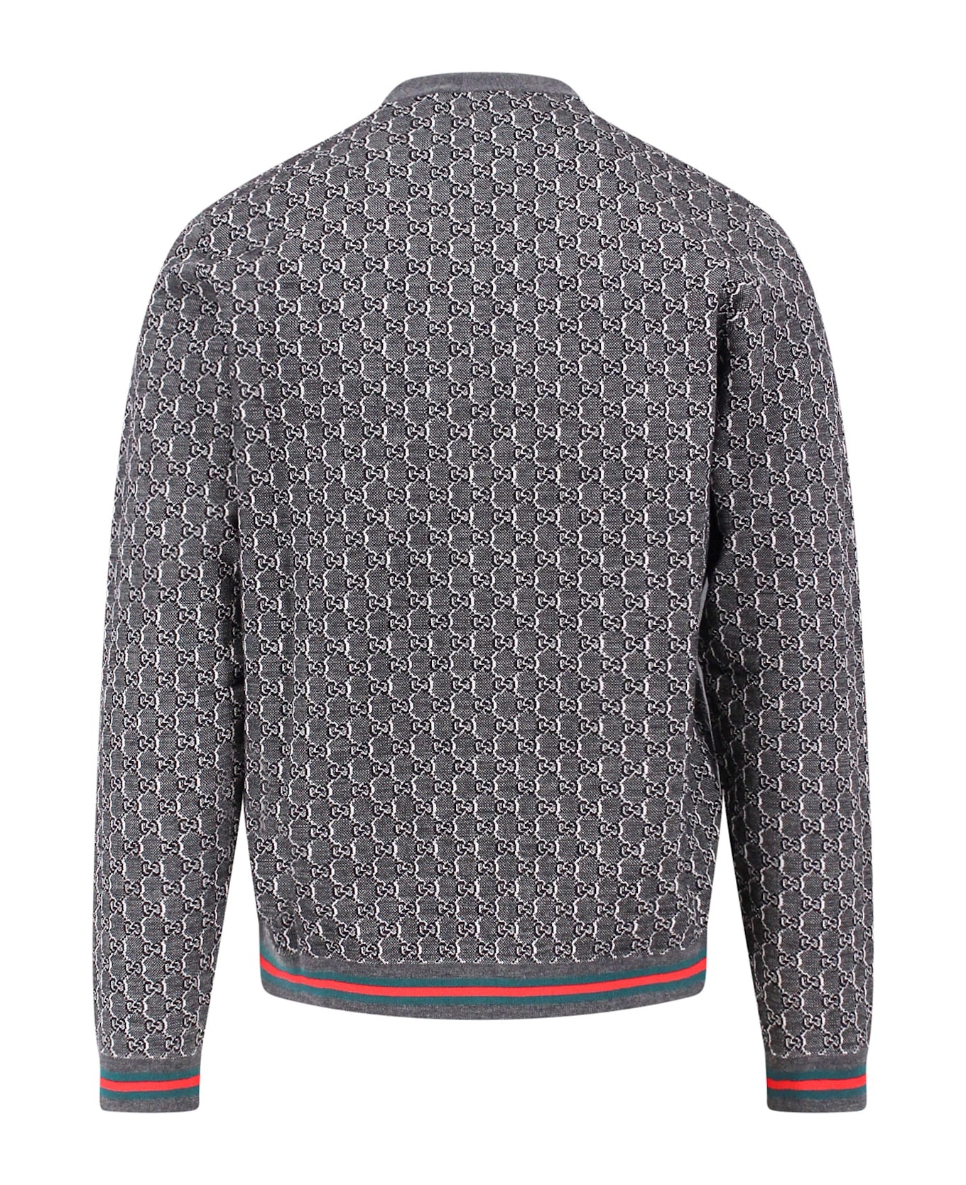 Wool And Silk Cardigan With Gg Motif - 2