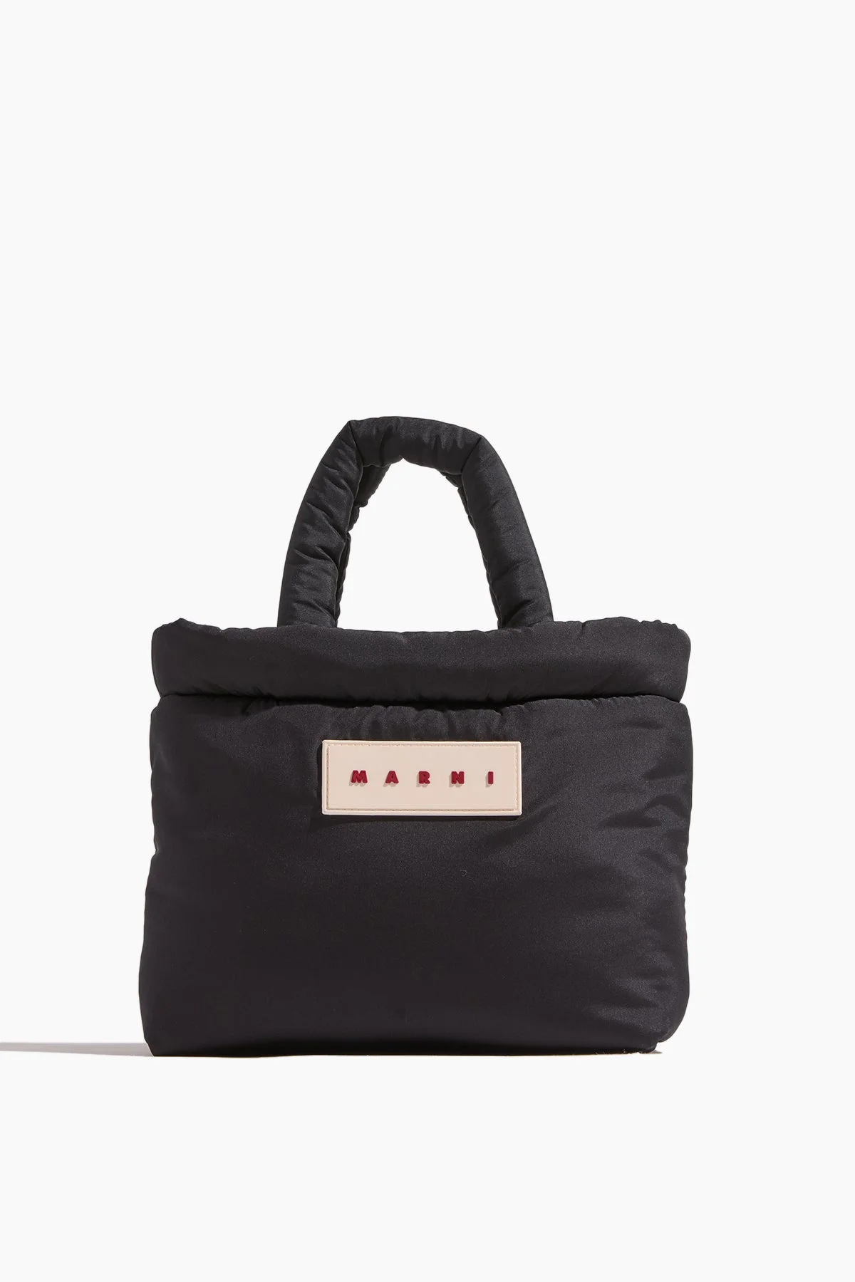 Nylon Puff Small Tote Bag in Black - 1