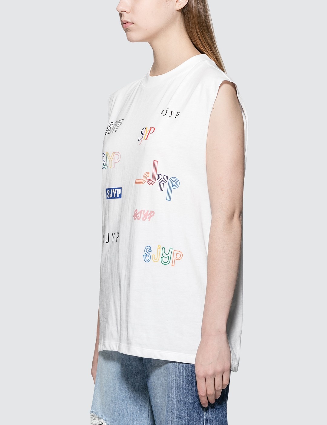 LOGO FONT SLEEVELESS T-SHIRT - 2