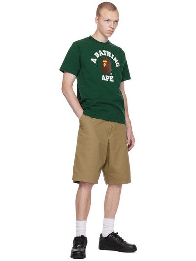 A BATHING APE® Tan One Point Shorts outlook