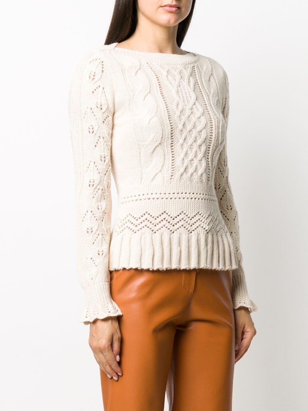 pointelle-knit sweater  - 3