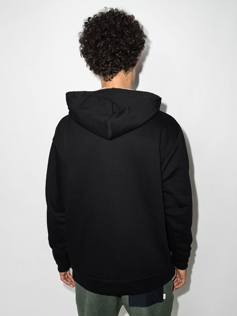 logo-embroidered cotton hoodie - 3