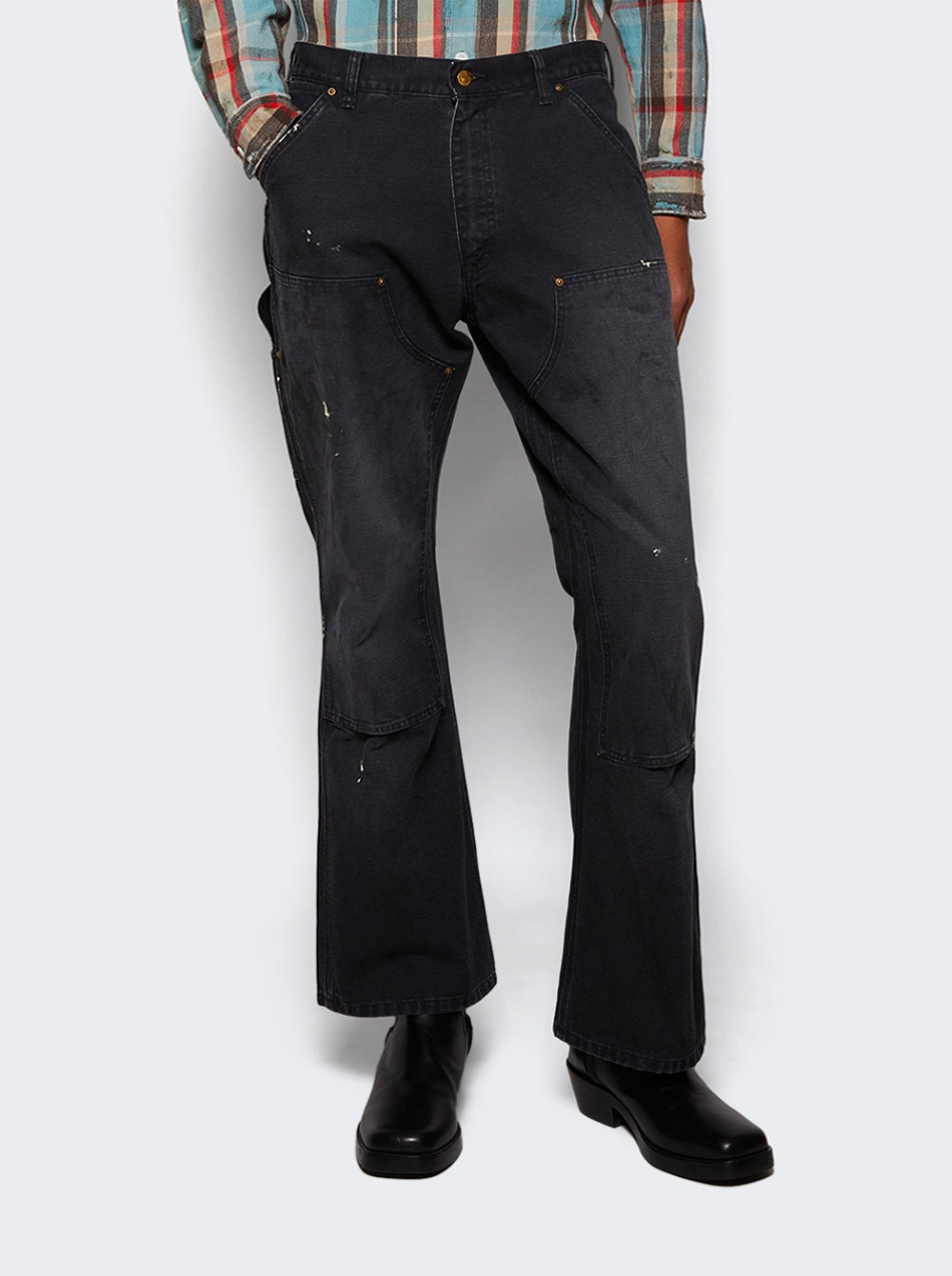 Double Knee Pants Black - 2