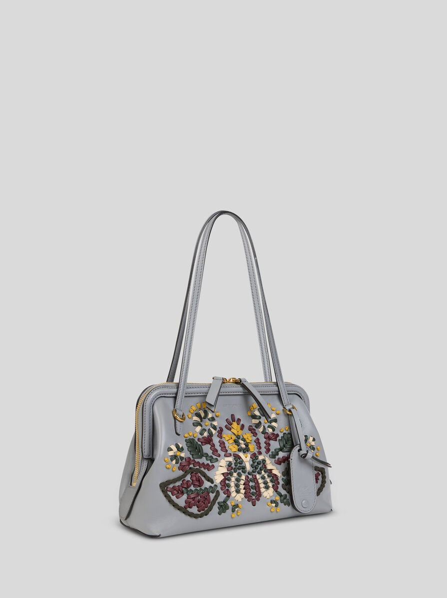 SMALL LEATHER DOC SHOULDER BAG WITH EMBROIDERY - 5