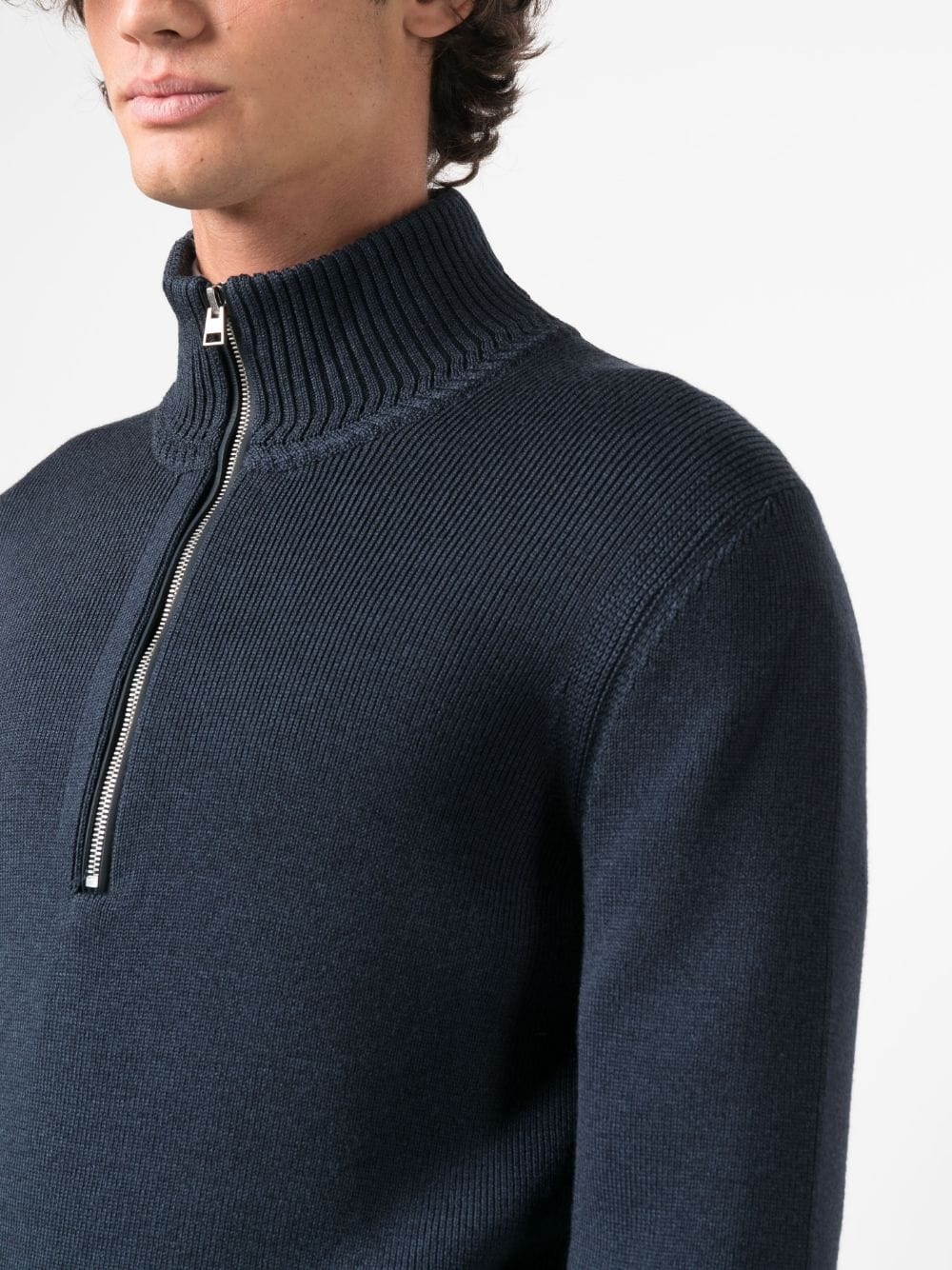 half-zip wool-silk jumper - 5