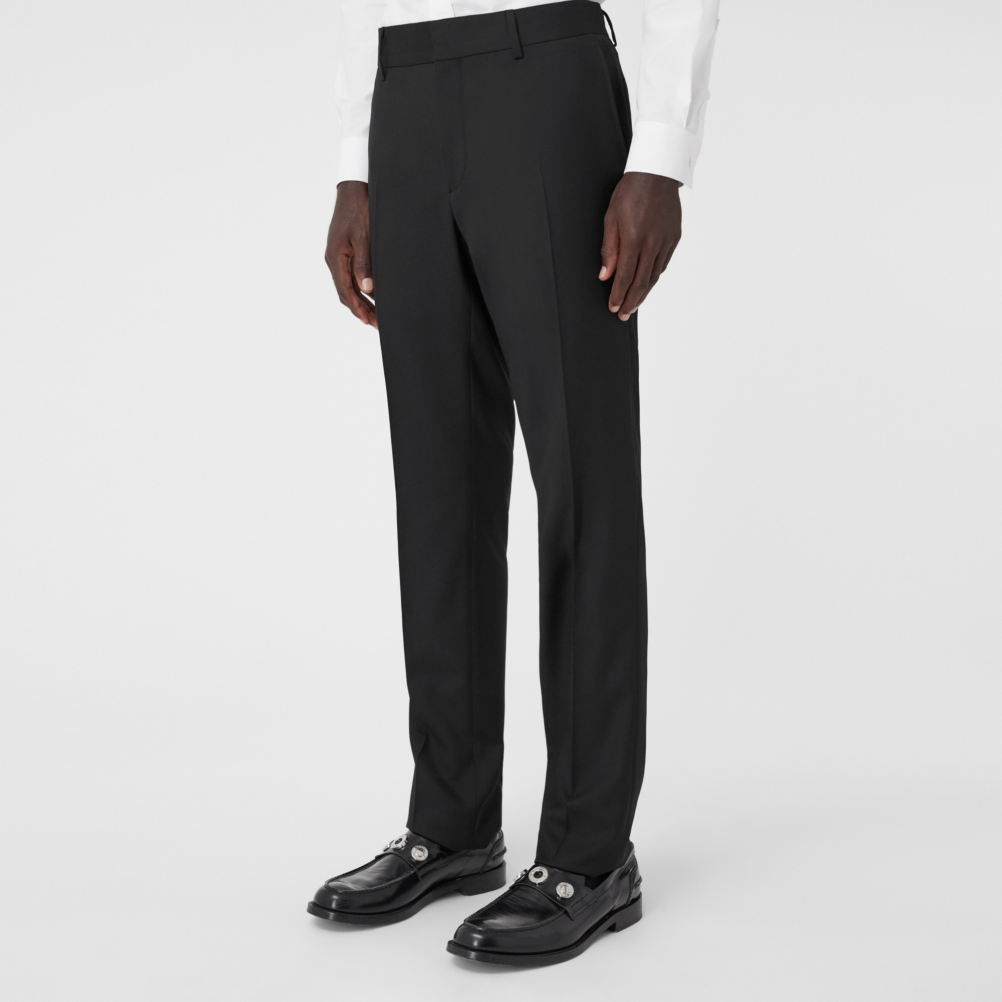 Slim Fit Wool Tailored Trousers - 5