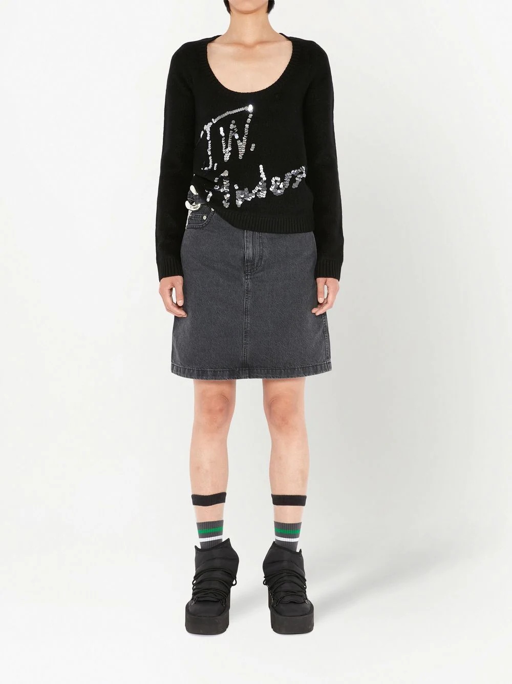 pailette-embellished detail jumper - 2