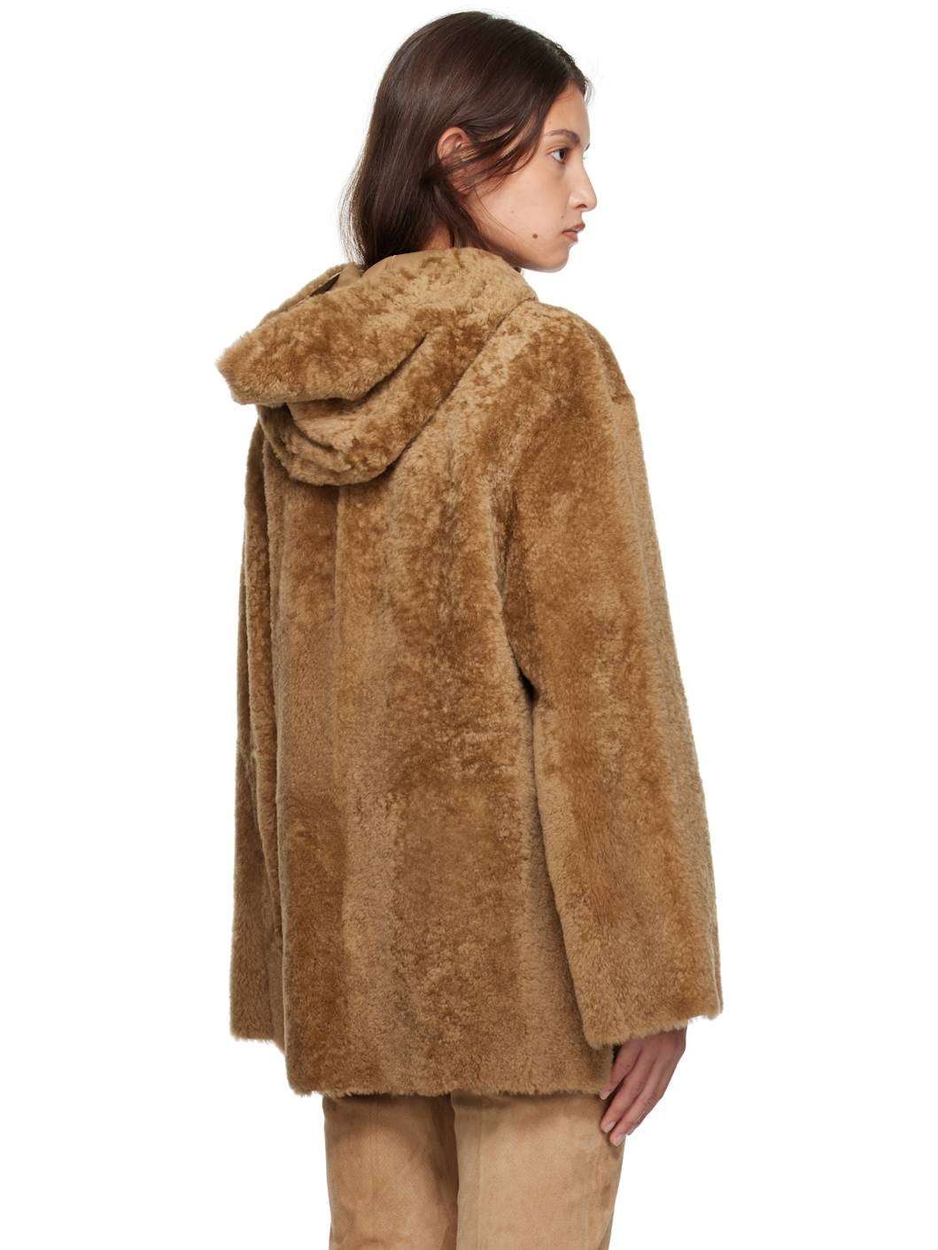 Beige Cosser Reversible Shearling Coat - 3