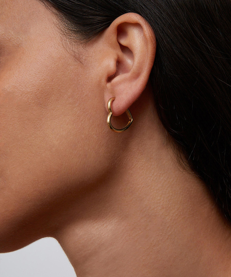 Yvonne Léon 9ct Gold Heart Hoop Earring outlook
