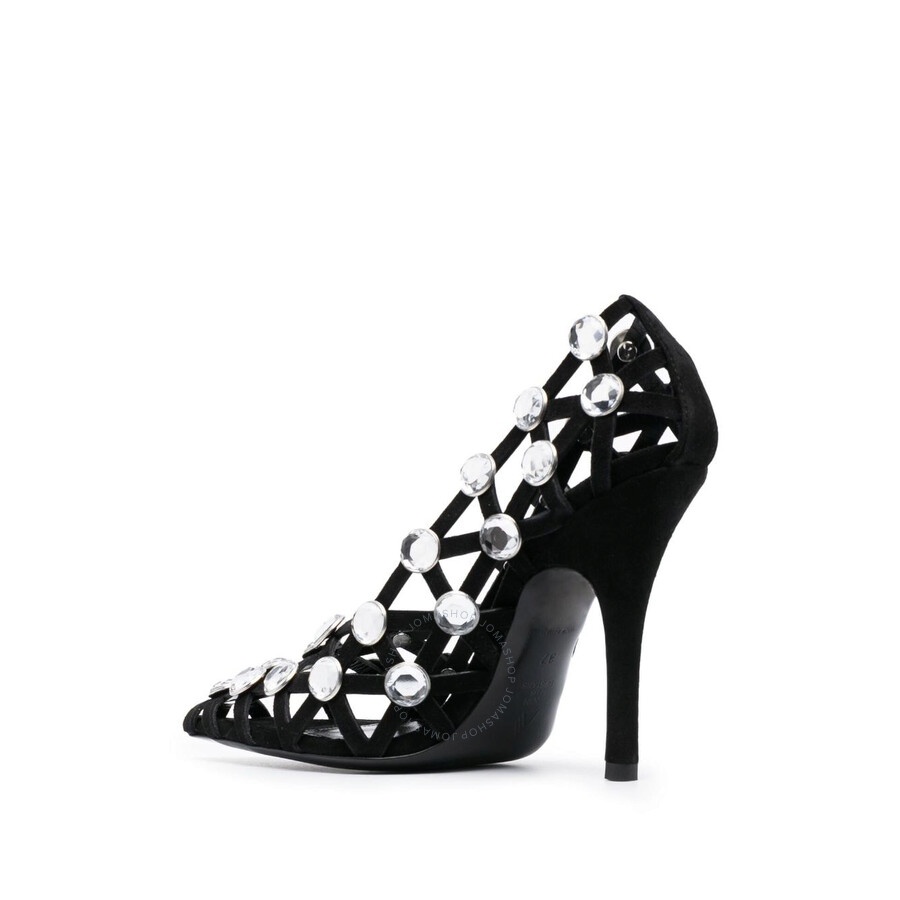 The Attico Grid 105Mm Rhinestone-Embellished Pumps - 3