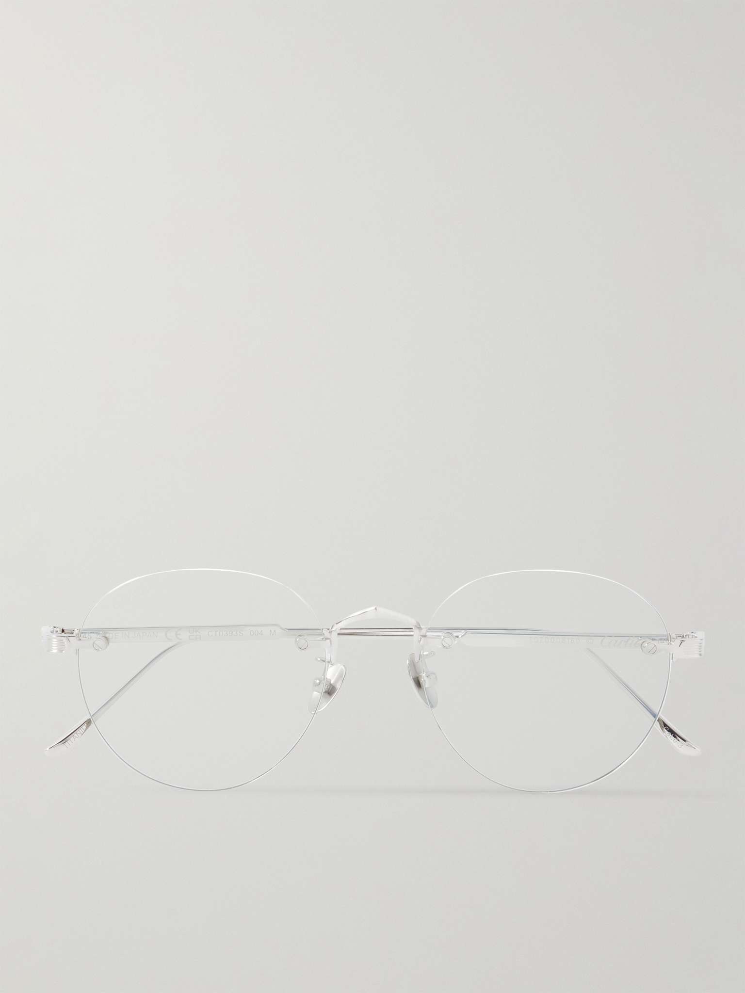 Round-Frame Silver-Tone Titanium Optical Glasses - 1