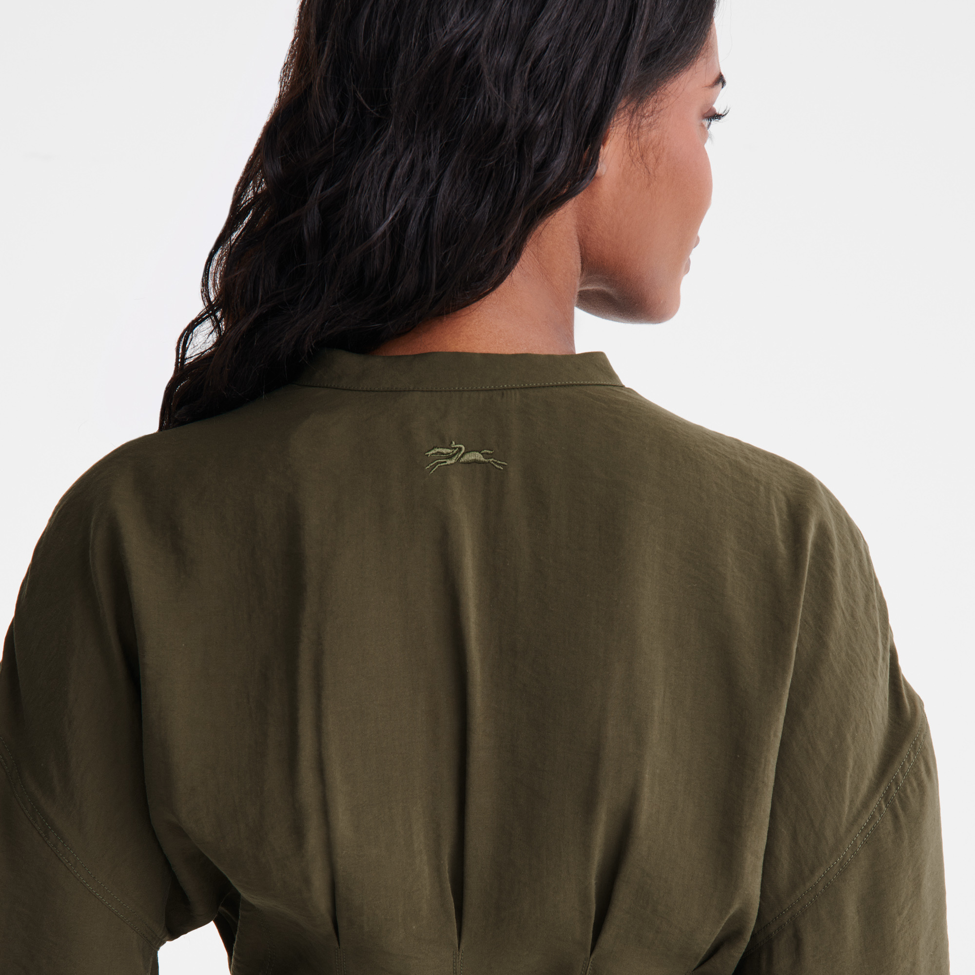 Long dress Khaki - Fluid crepe - 5