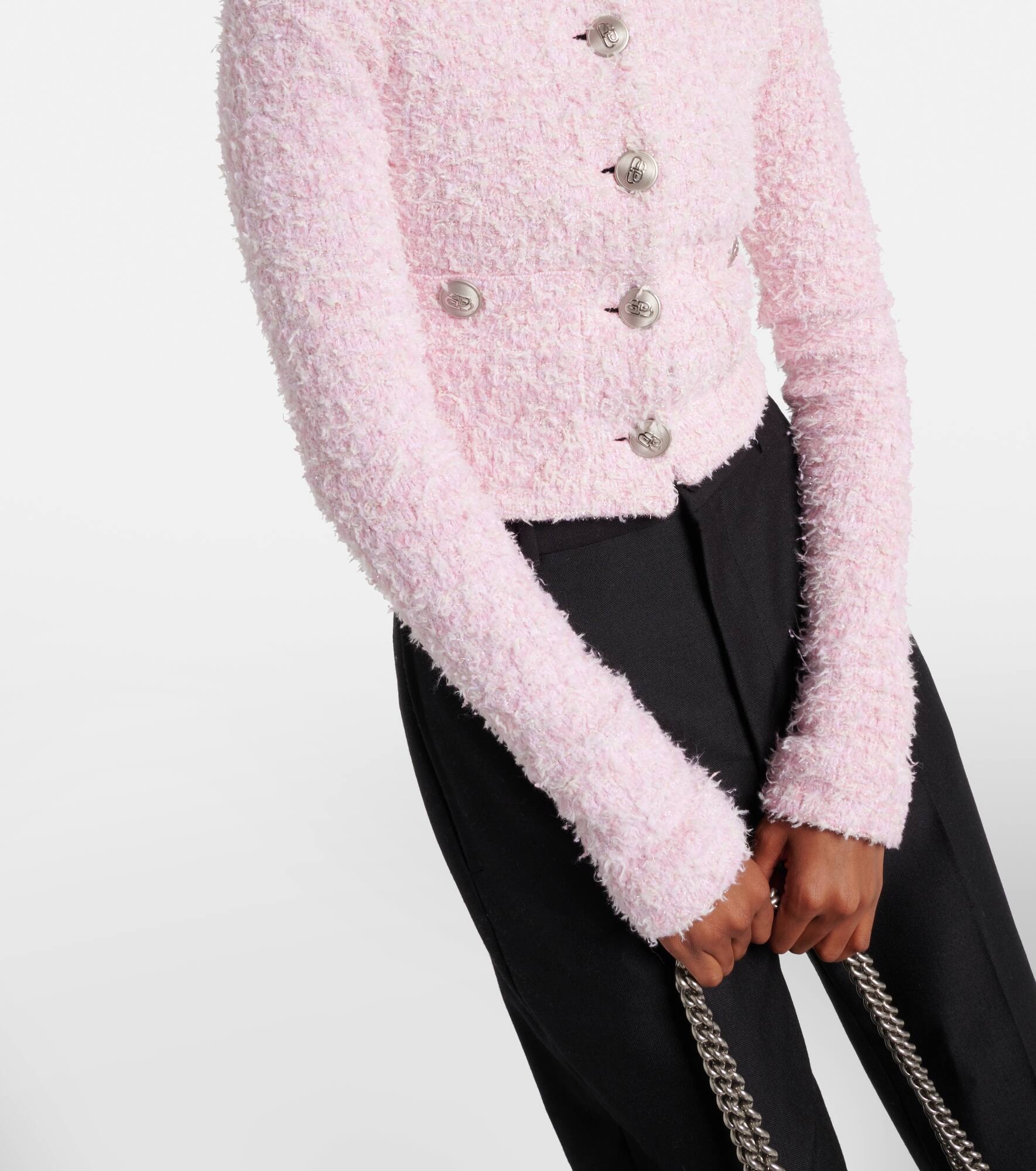 Cropped cotton-blend cardigan - 3