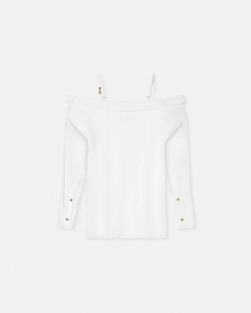 Off-The-Shoulder V-Emblem Shirt 3