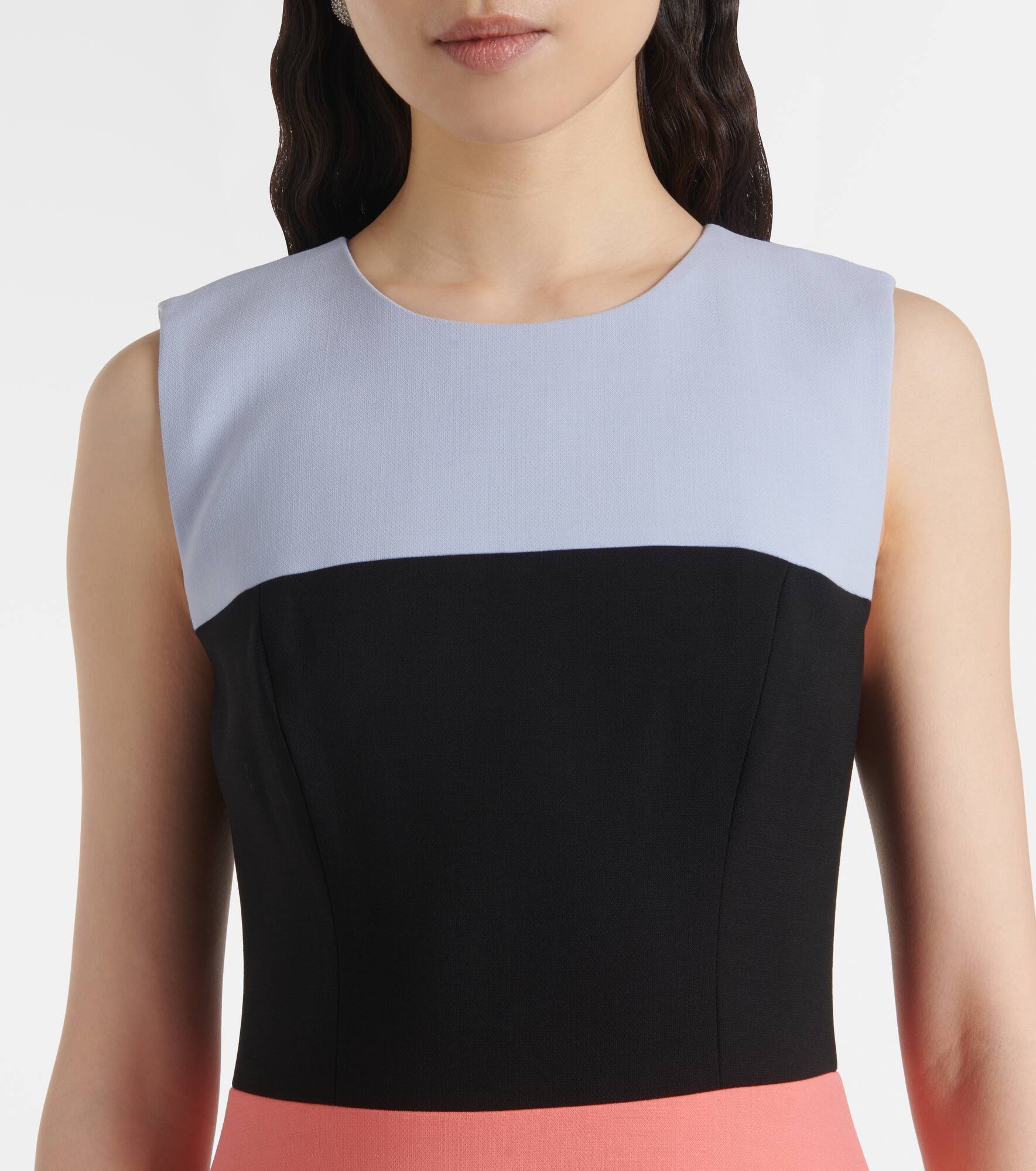 Colorblocked wool-blend midi dress - 4