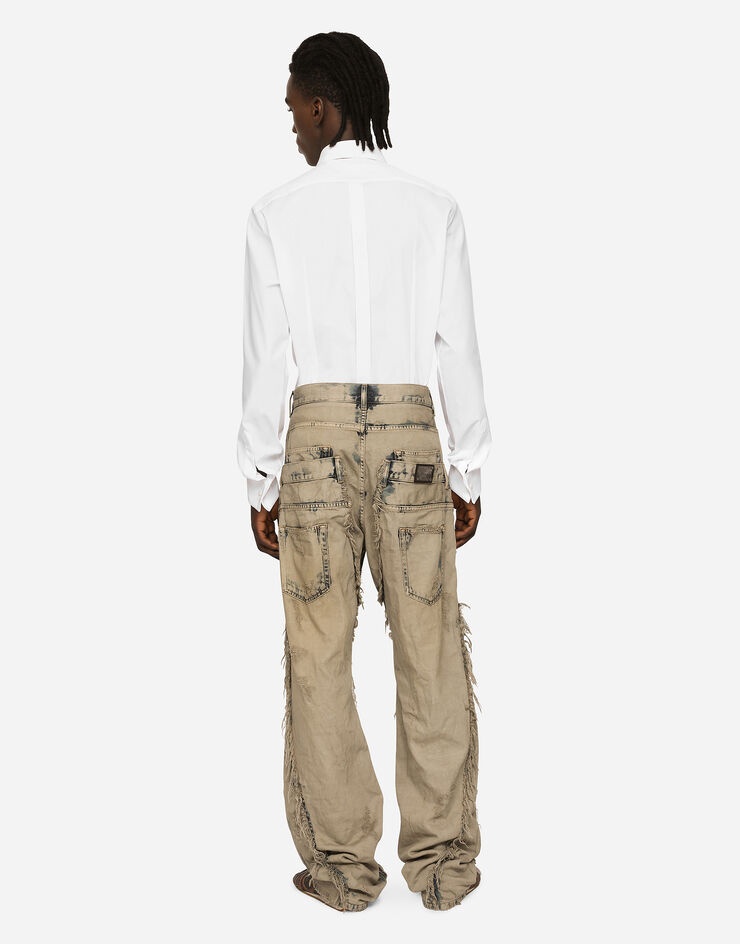 Cotton poplin Gold-fit tuxedo shirt - 3