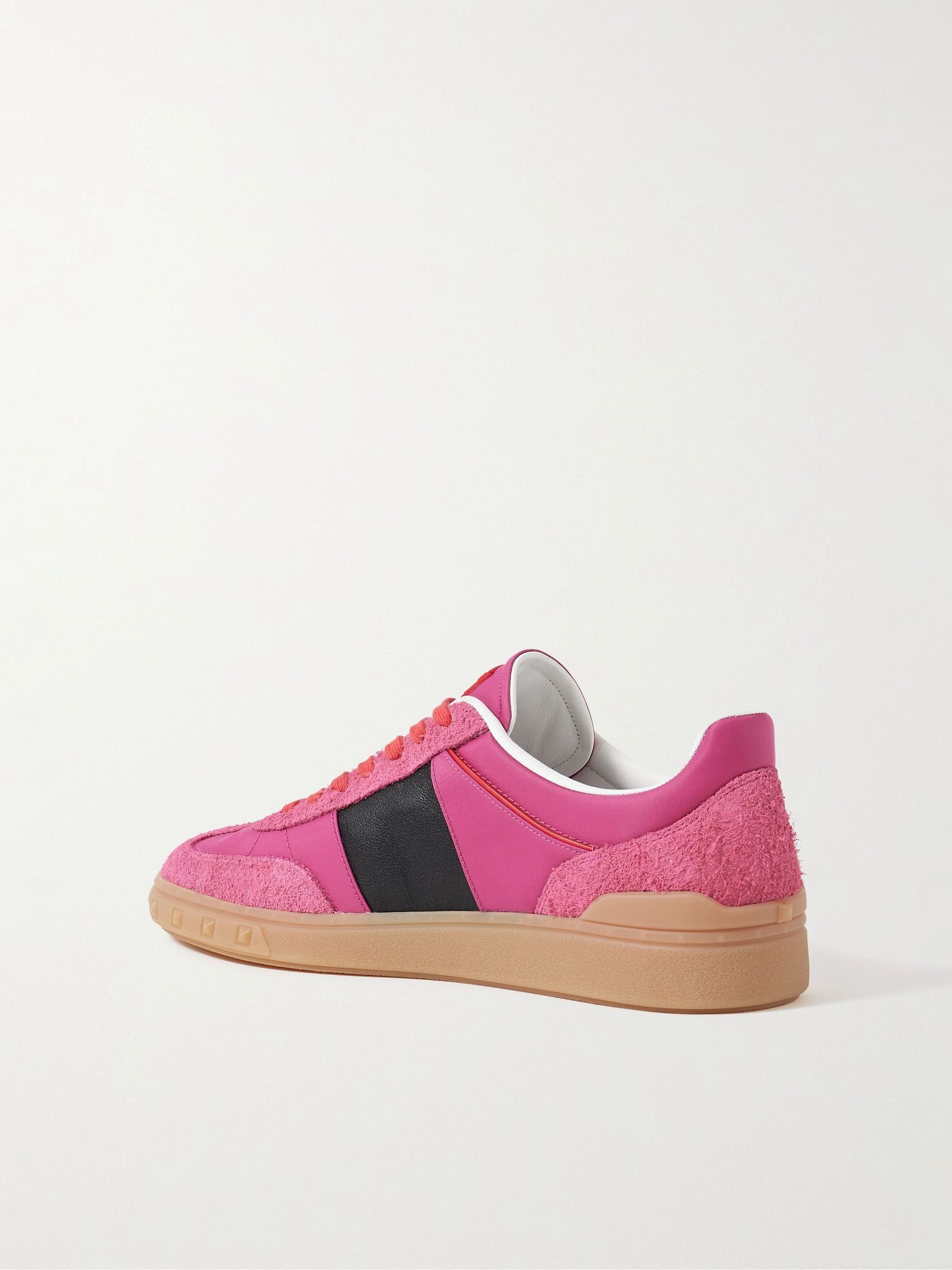 Upvillage Rubber-Trimmed Nylon, Suede and Leather Sneakers Pink - 4