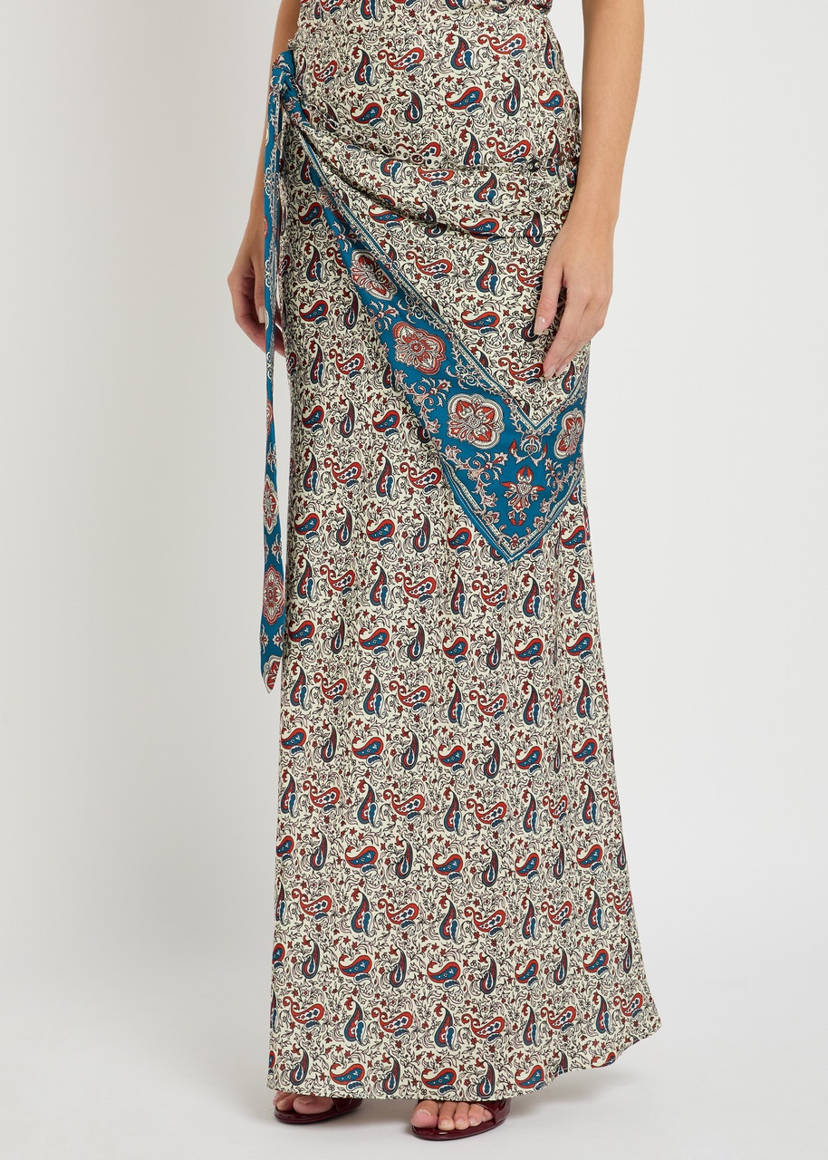 Rabanne Paisley-printed Satin Maxi Skirt - 2