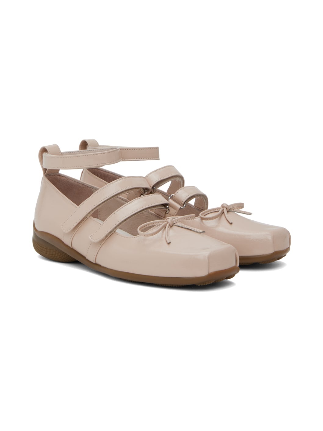 Pink Strap Ballerina Flats - 4
