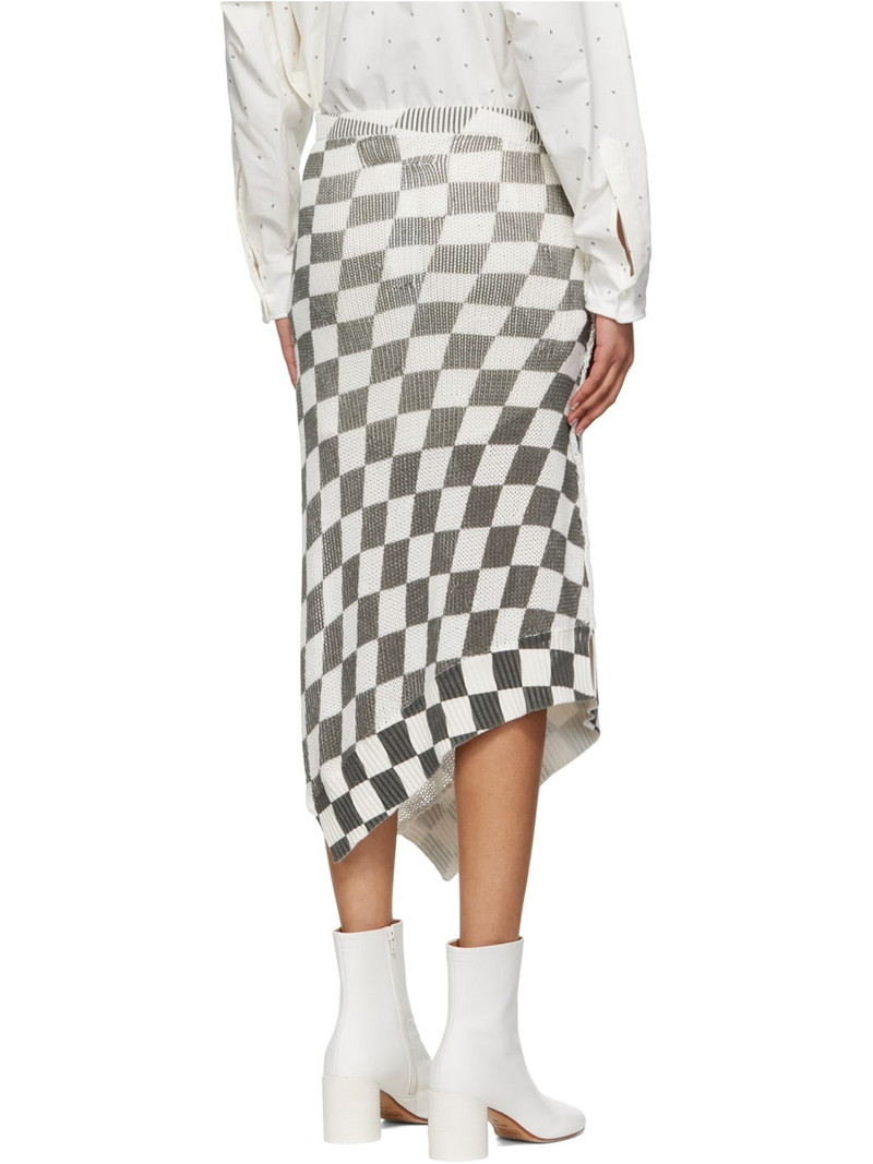 Grey & White Cotton Midi Skirt 3