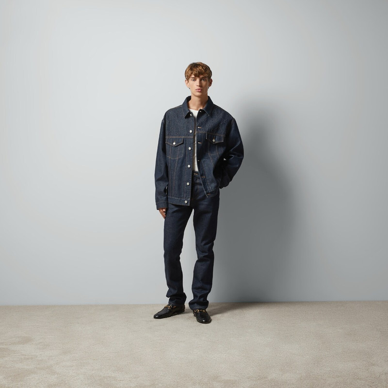 GUCCI Denim pant with GG embossed detail outlook