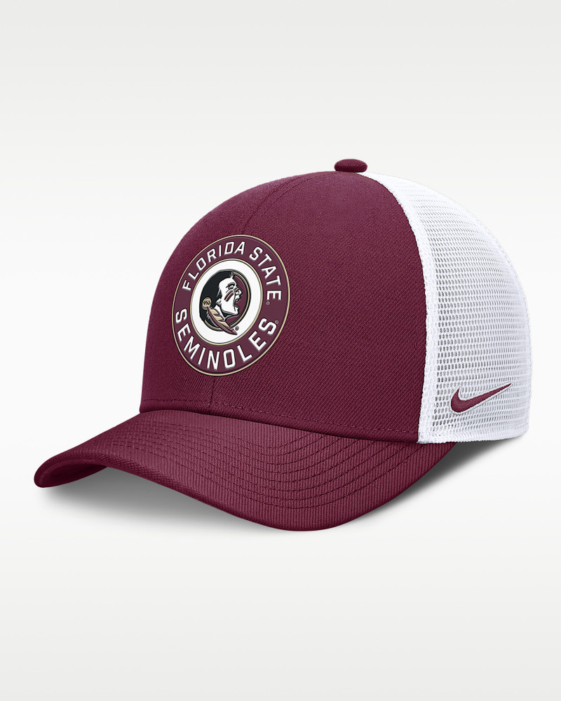 Florida State Primetime Rise Men's Nike Dri-FIT College Trucker Adjustable Hat 1