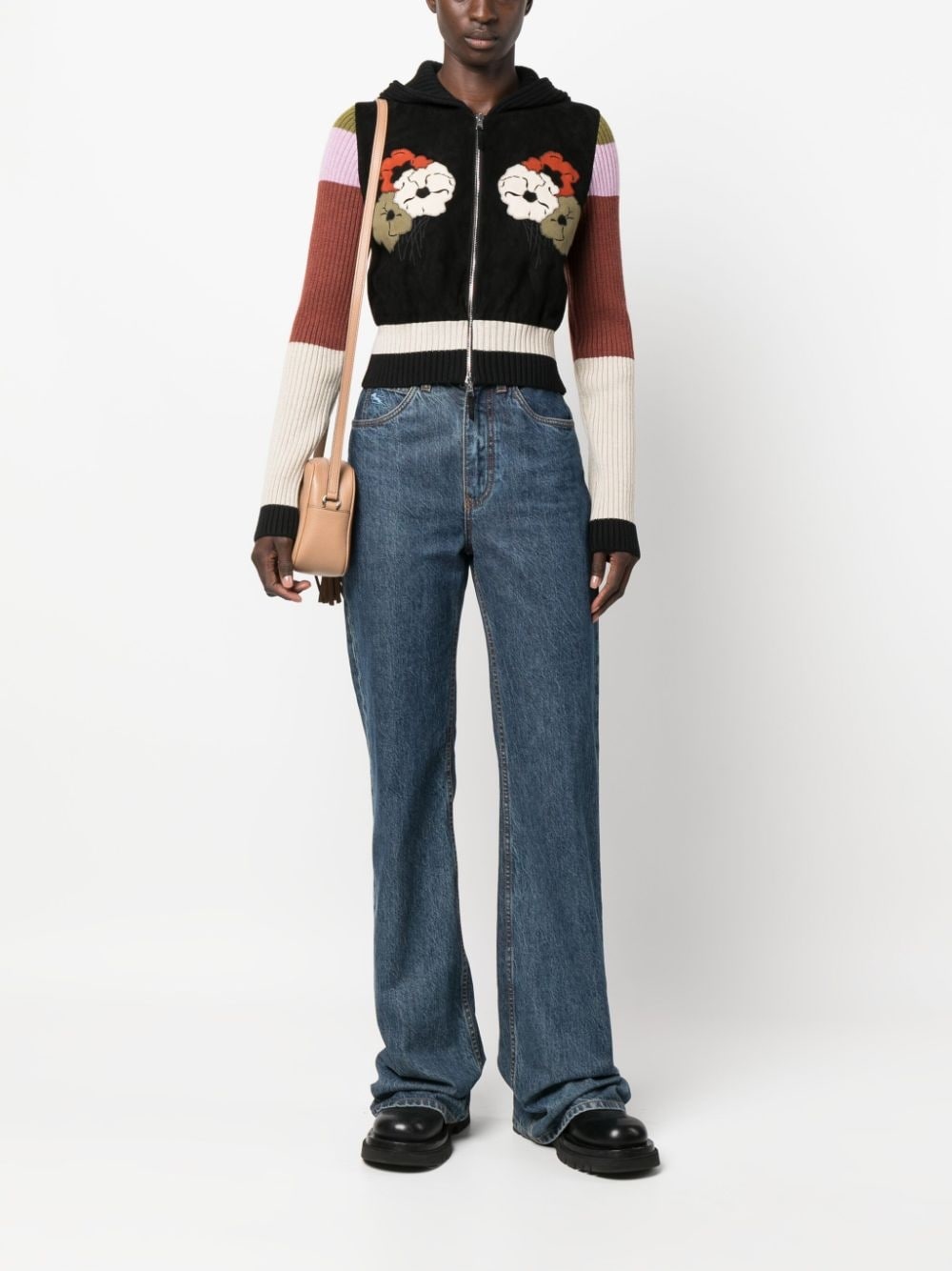 hooded wool zip-up cardigan - 2