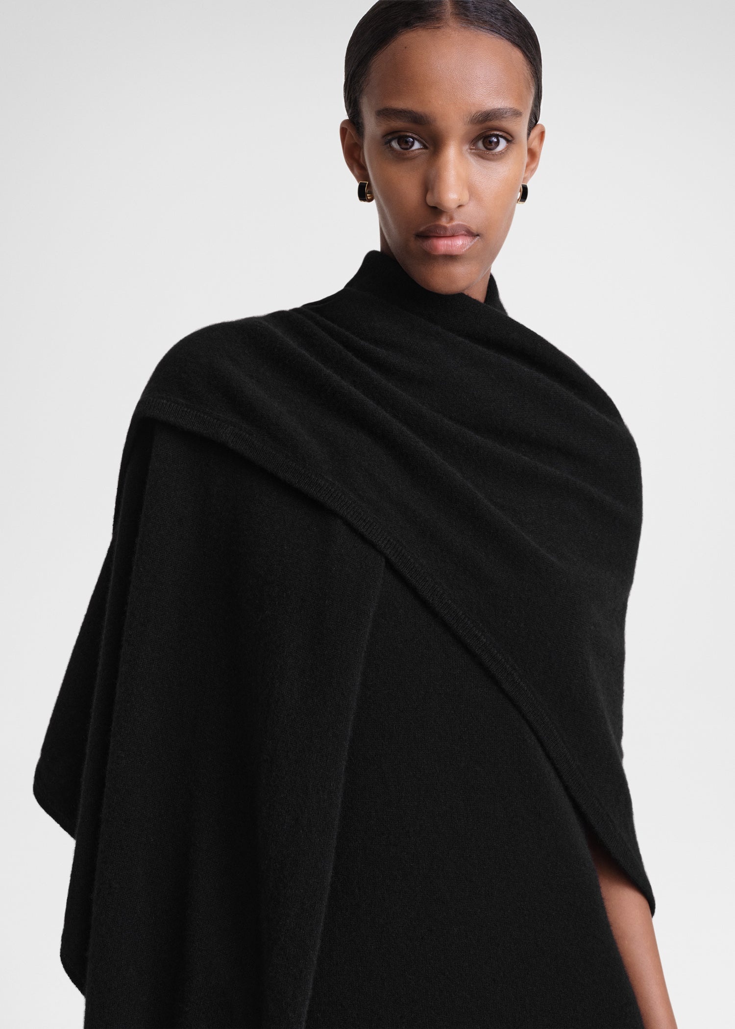 Cashmere shawl dress black - 5