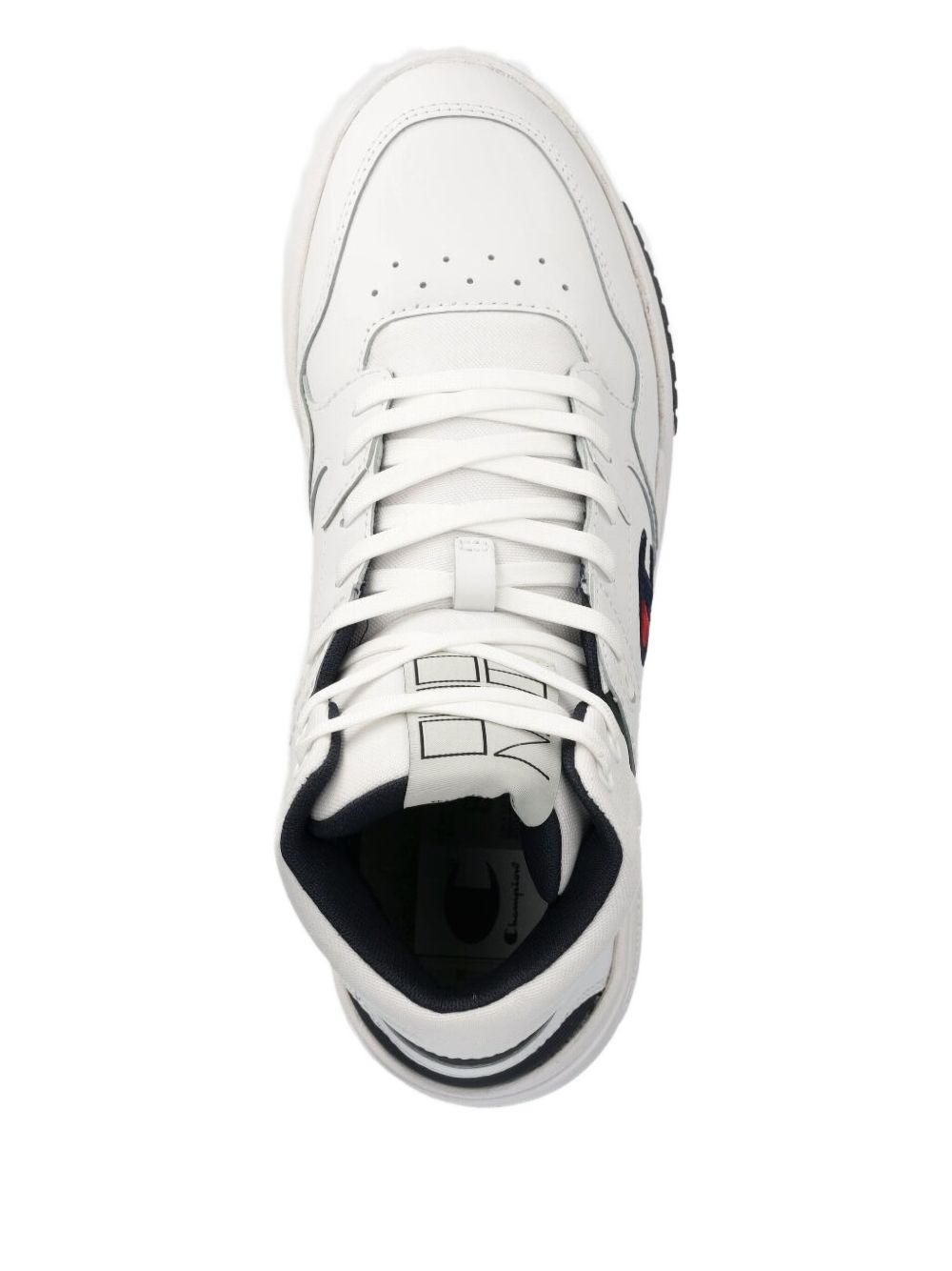 high-top leather sneakers - 4
