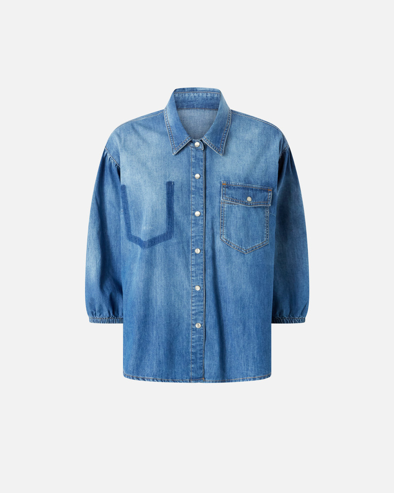 THREE-QUARTER SLEEVE DENIM SHIRT 1