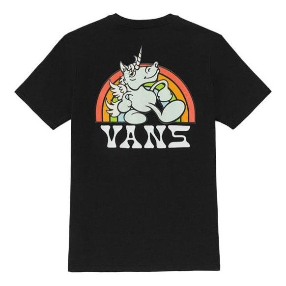 (WMNS) Vans Unicorn Rainbow T-shirt 'Black' VN0008ZNBLK - 2