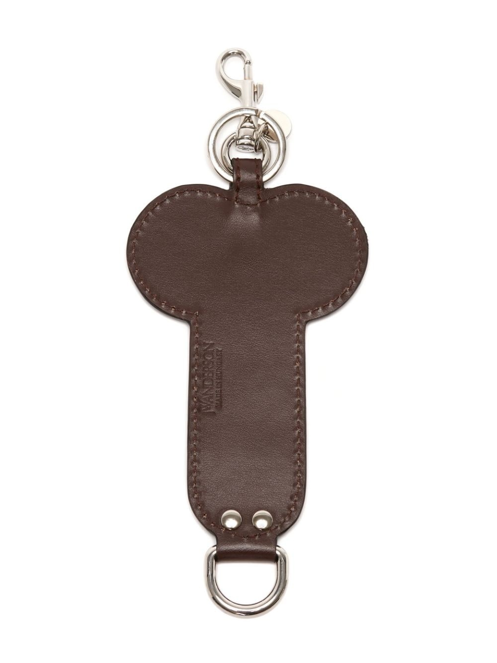 logo-debossed leather keyring - 2