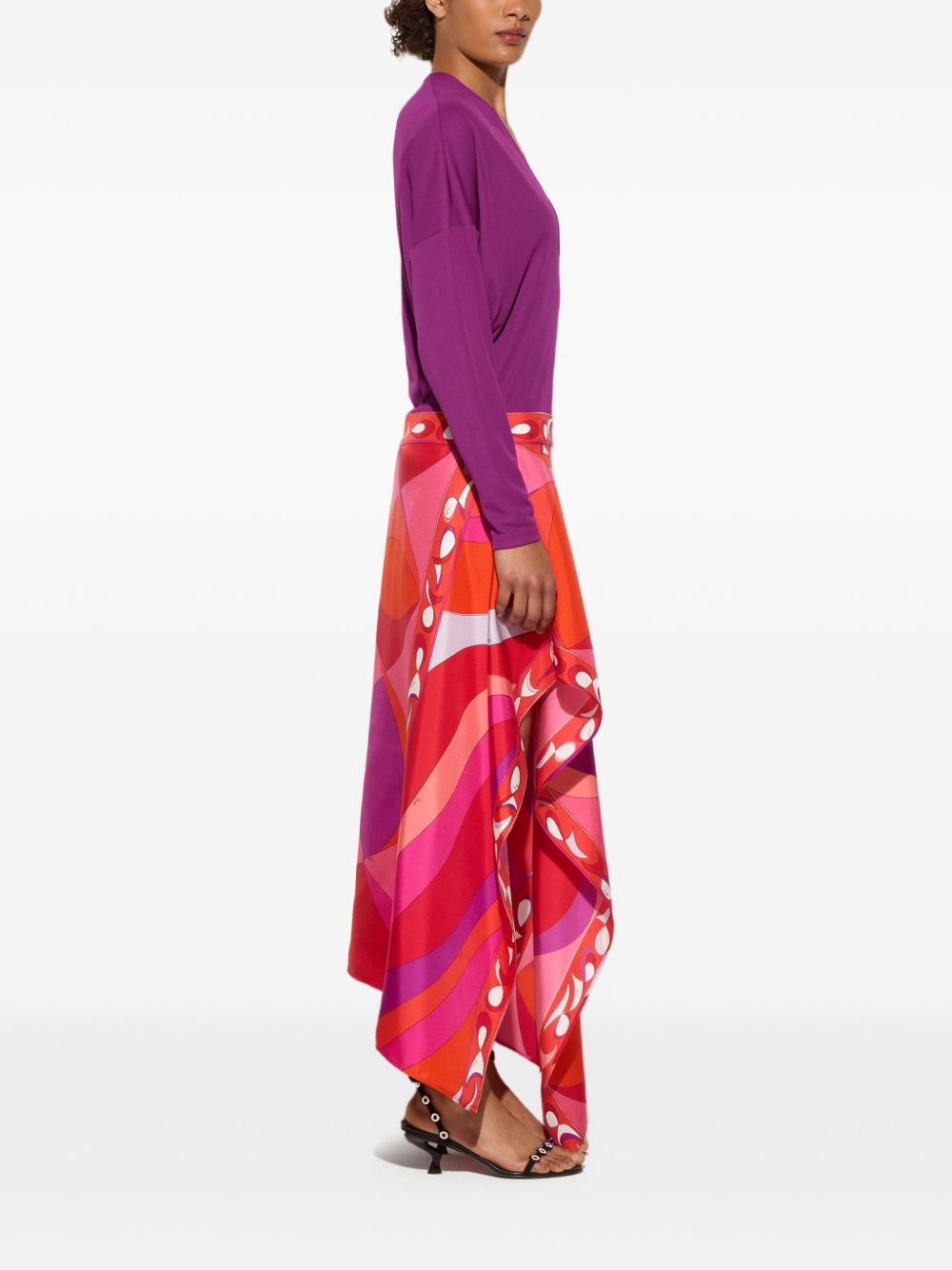 Pesci print asymmetric dress - 3