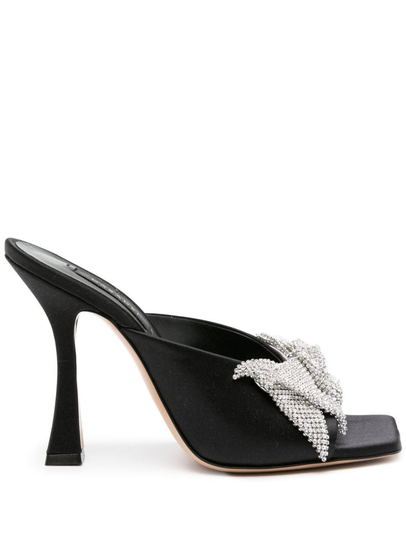 Butterfly Geraldine 100mm satin mules 1