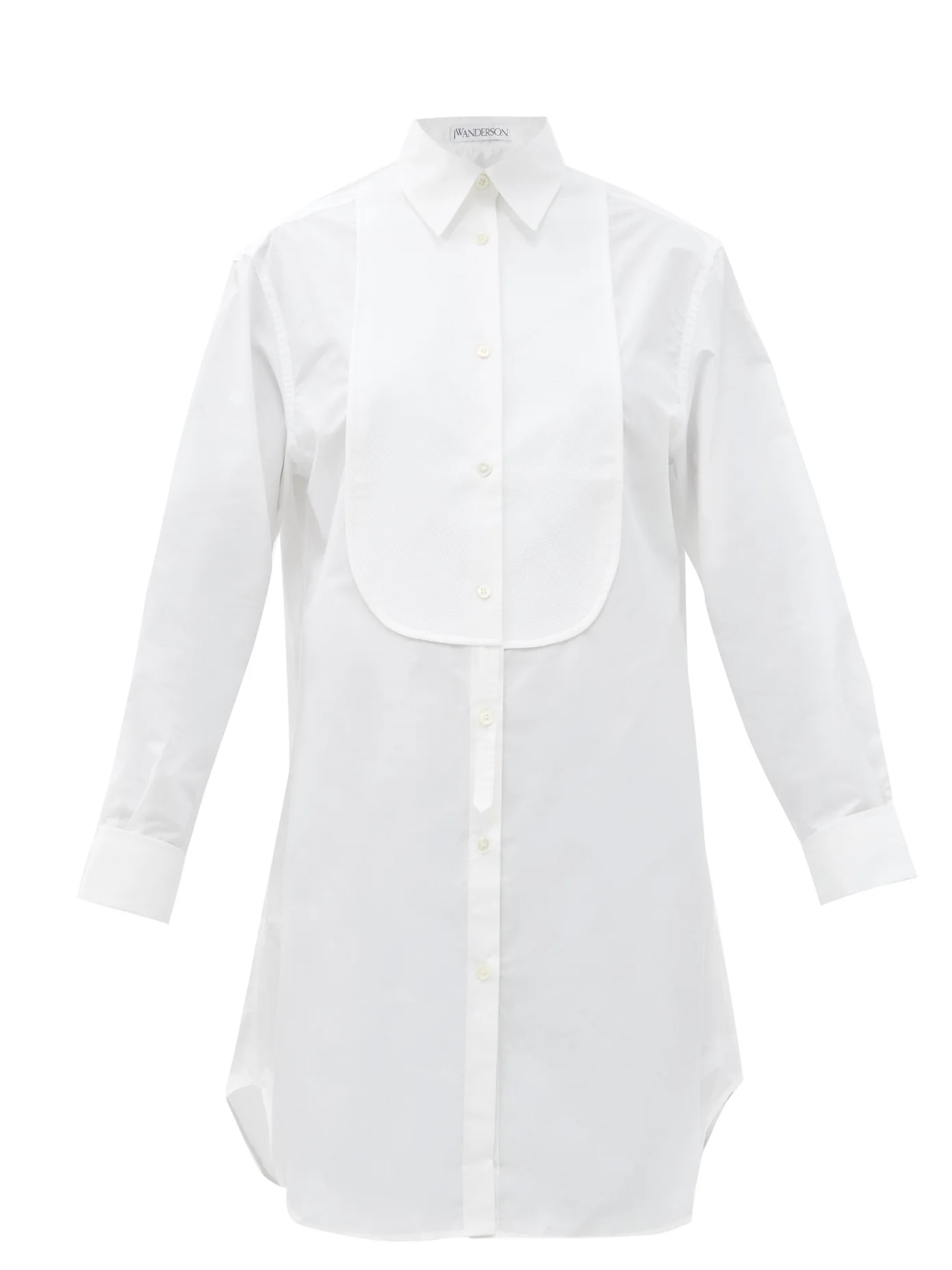 Piqué-bib cotton tuxedo tunic shirt - 1