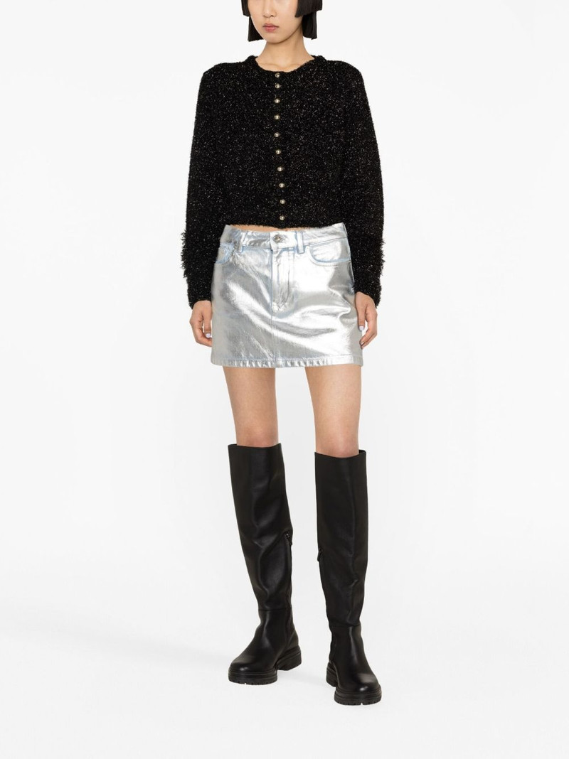 rabanne metallic cropped cardigan outlook