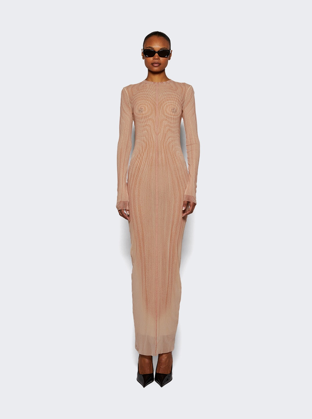 Long Spiral Dress Pale Pink - 2