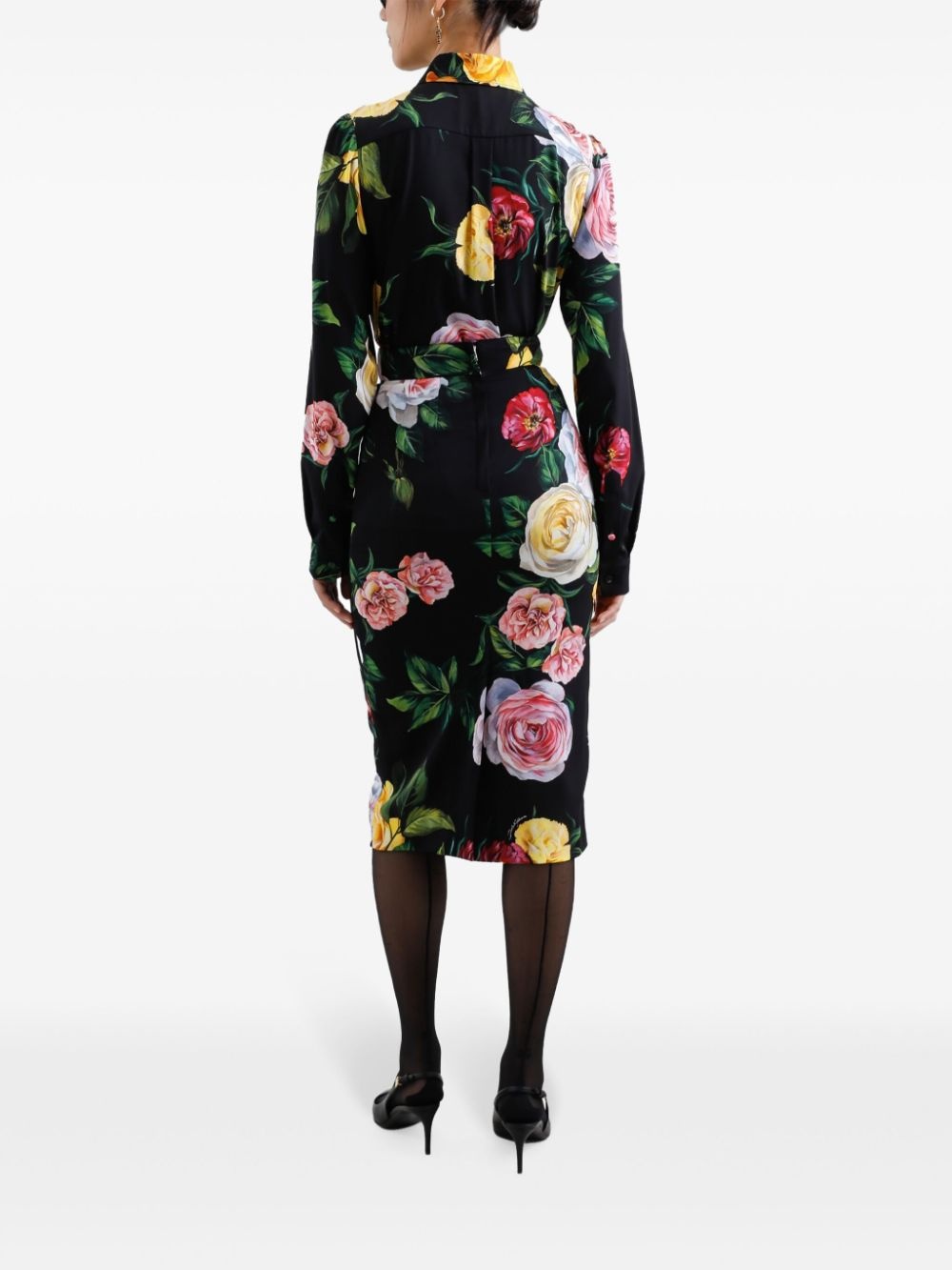 floral-print midi skirt - 3