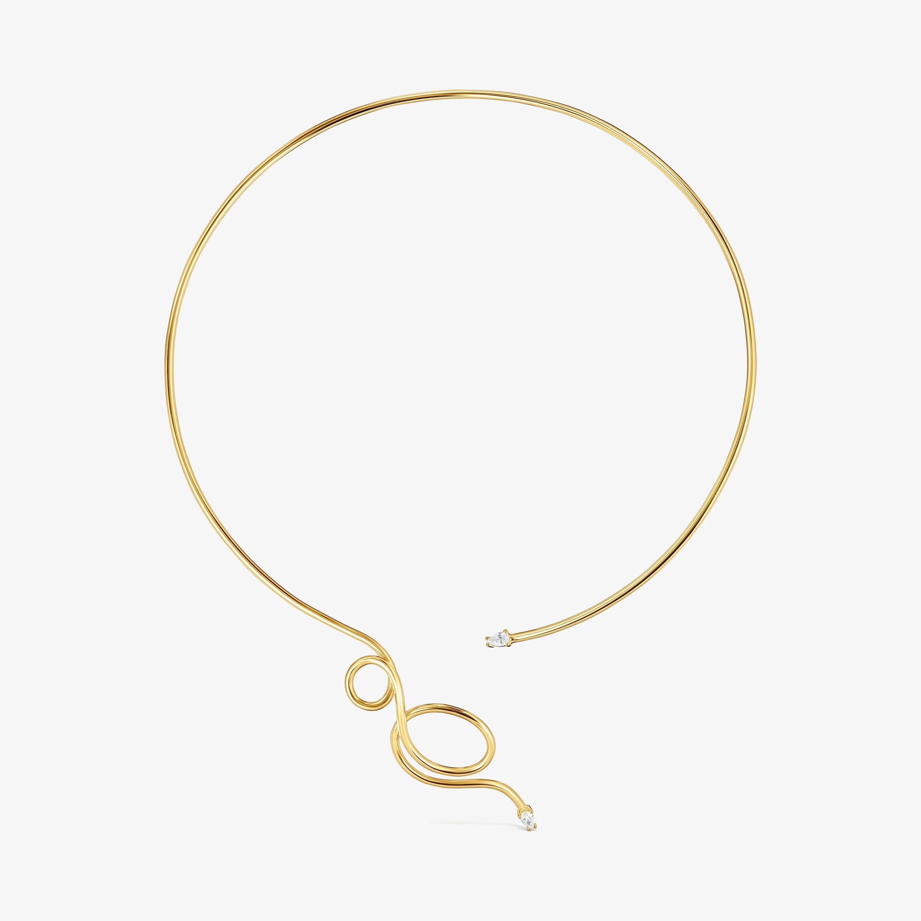 Open Necklace with 18K gold vermeil and laboratory-grown diamonds Lio LGD - 1