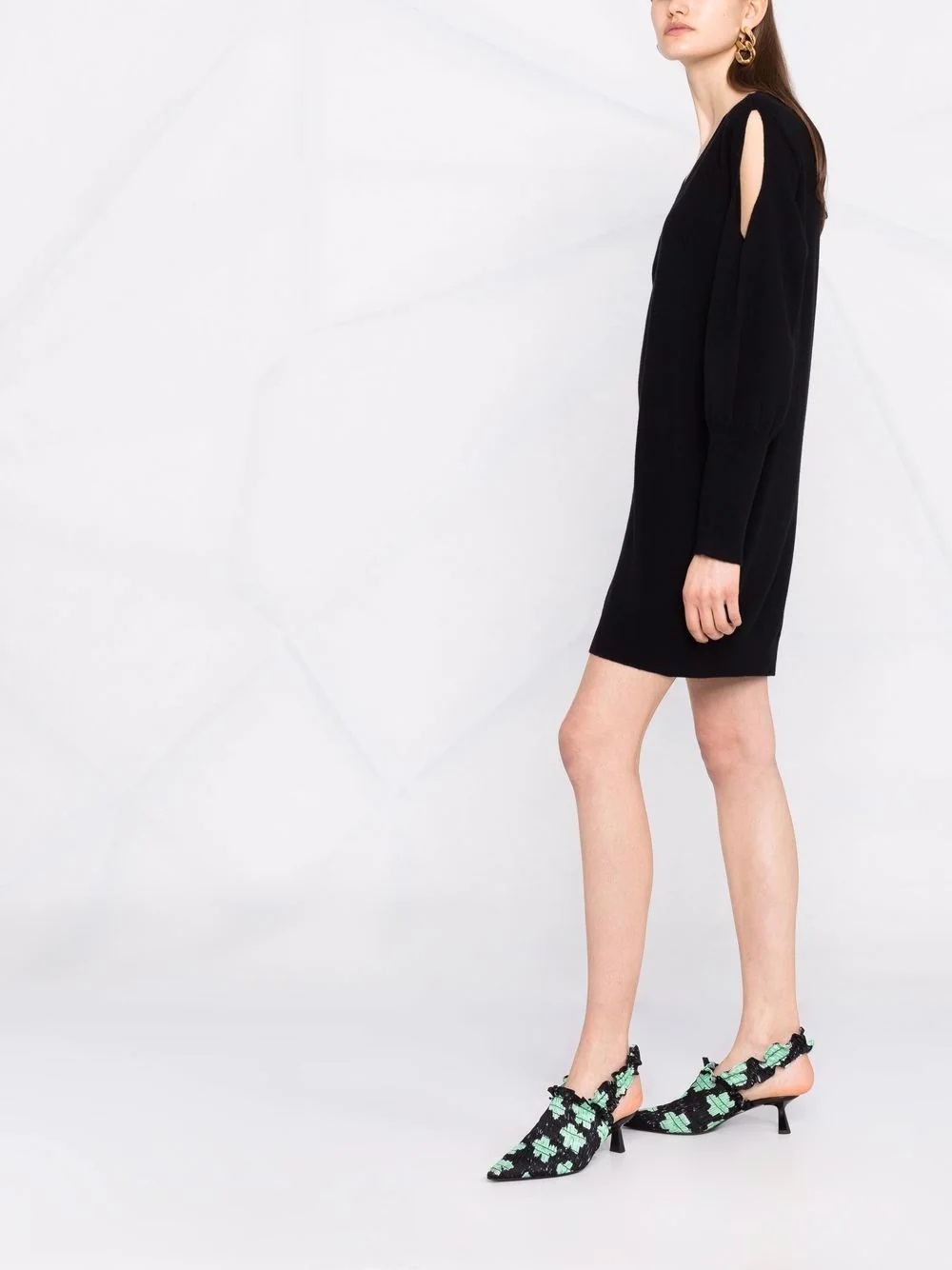 V-neck knit dress - 4