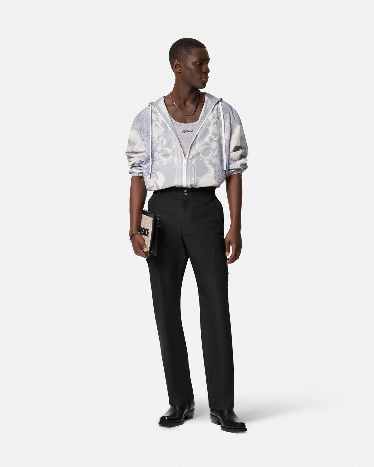 Embroidered Versace Milano Stamp Pants - 2