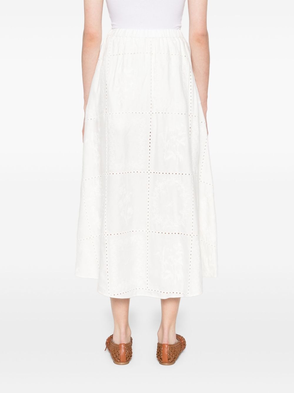 embroidered midi skirt - 4
