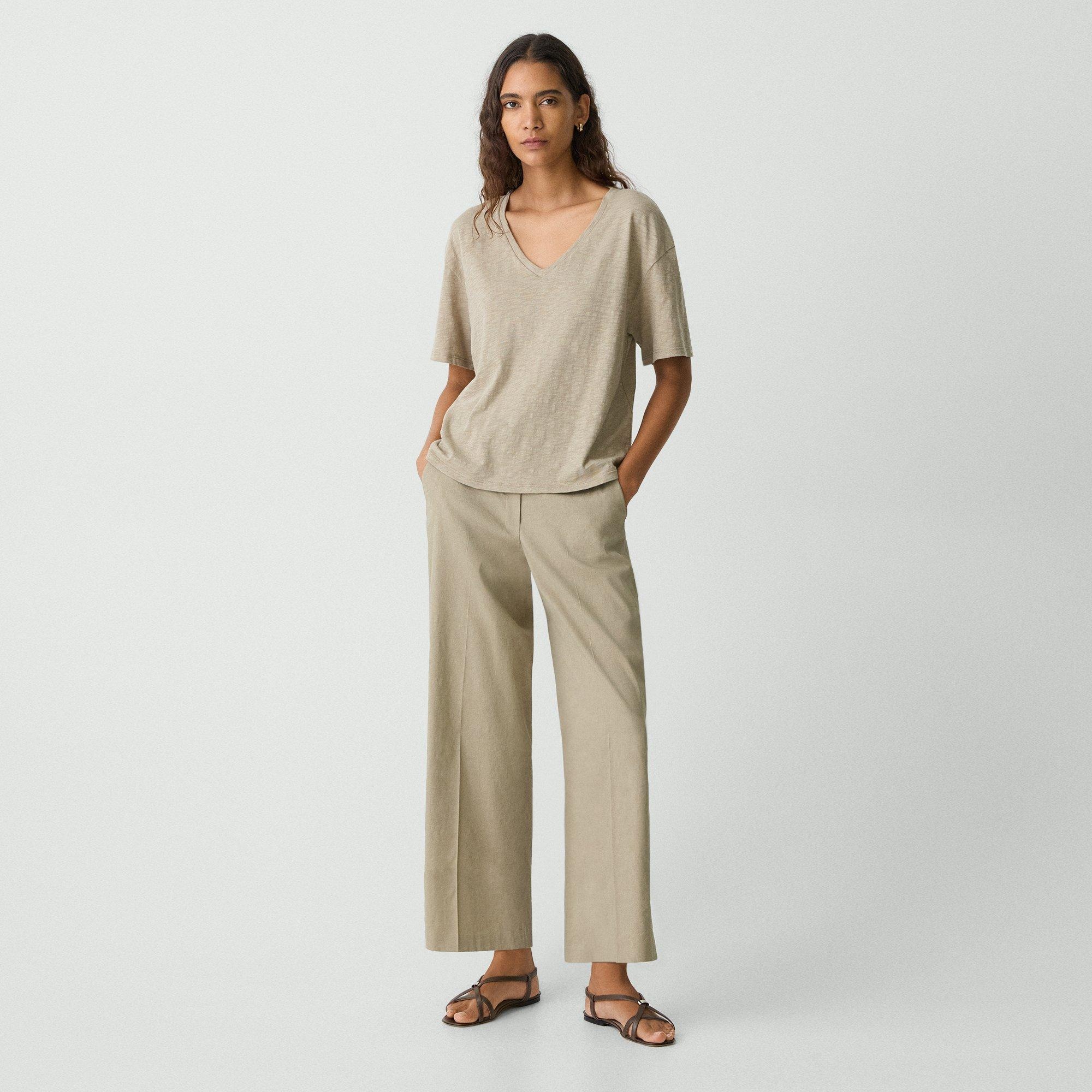 Relaxed V-Neck Tee in Cotton - 6