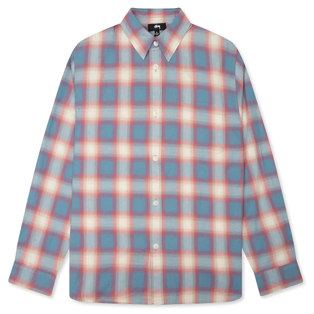 BEACH OMBRE PLAID SHIRT - BLUE - 1