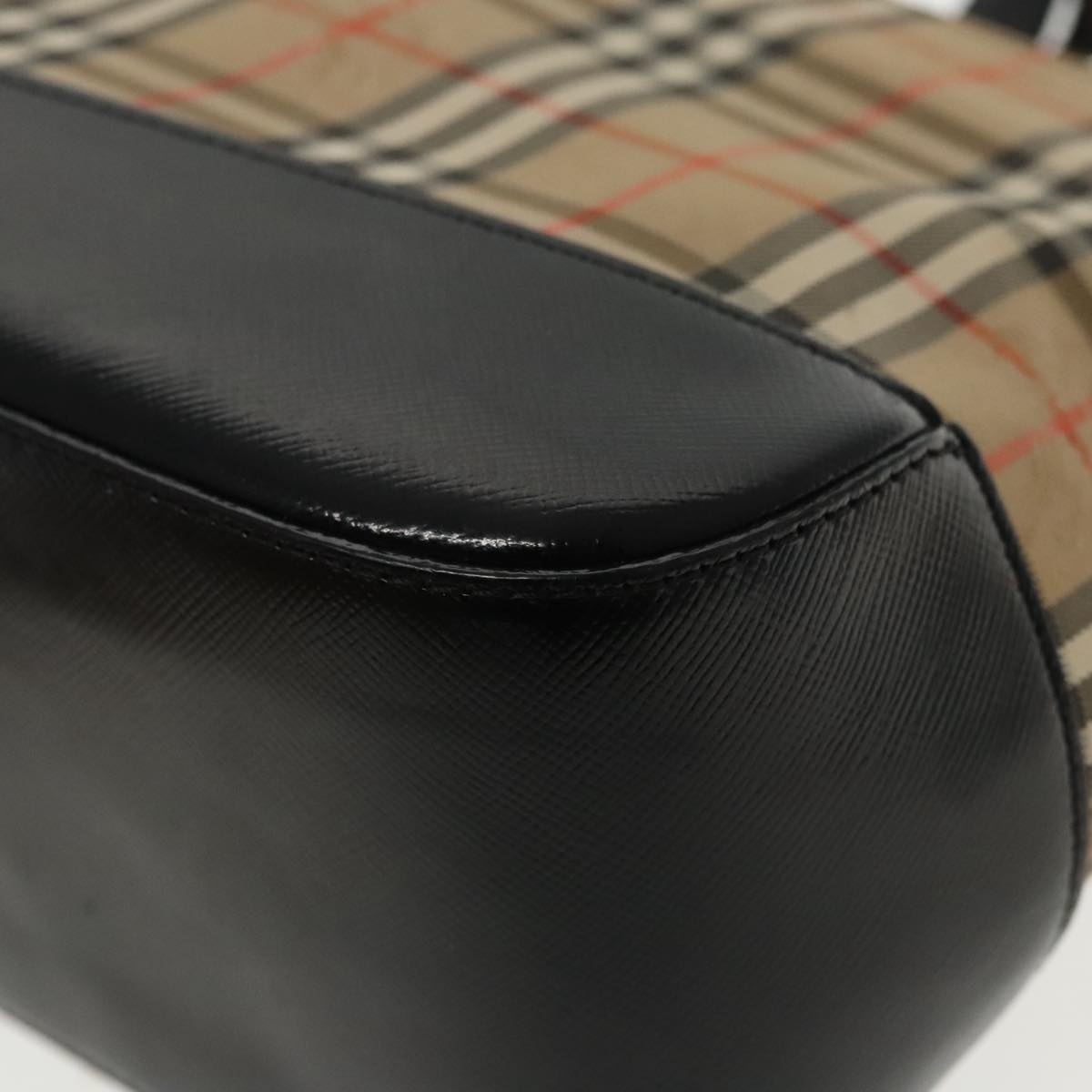 Burberry Nova Check Hand Bag Canvas Leather Beige Gold - 10