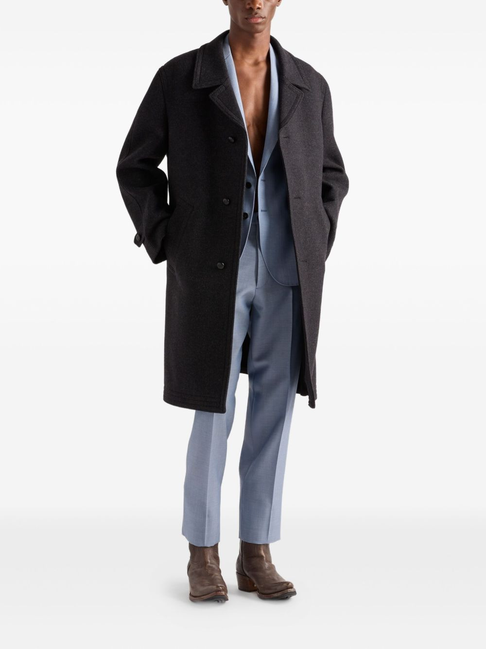 notch-lapel linen blazer - 2