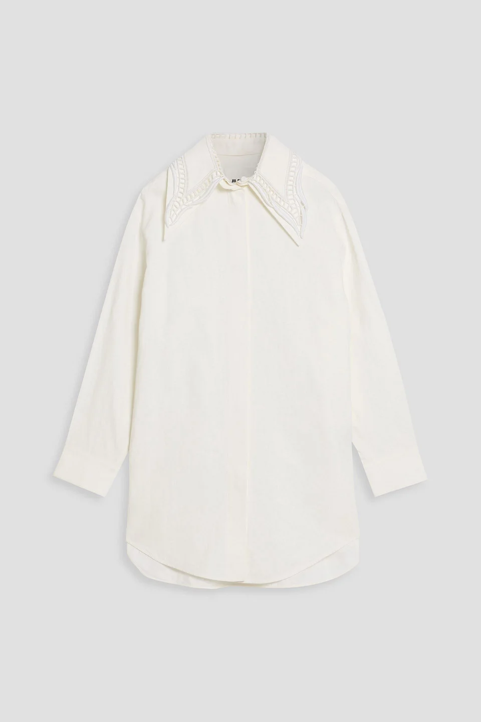Lace-trimmed linen shirt - 1
